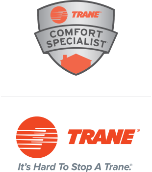 trane logo and comfor specialist badge